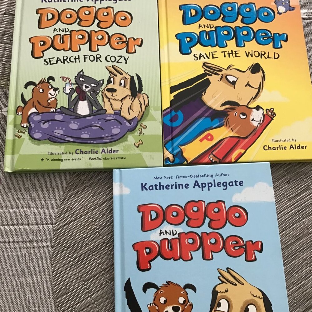 Lot of 3 Doggo and Pupper Hardcover Books--Homeschooling Reading==Excellent